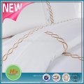 Hotel Stitch 300-Thread-Count 100 por cento algodão egípcio cetim Duvet Cover, completa / rainha, branco com listras cinza prata